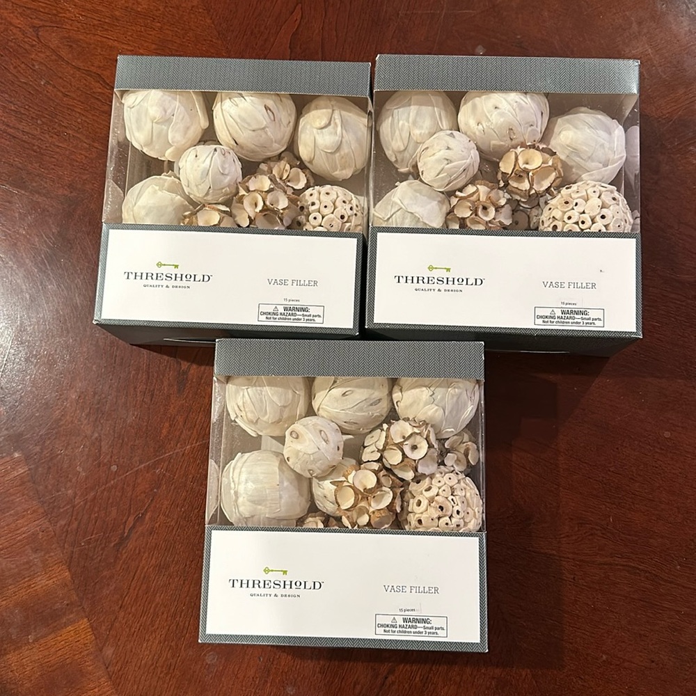 Threshold Vase Filler 3packs 15pcs each pack Cream -3 boxes included